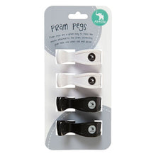 Load image into Gallery viewer, Pram Pegs 4pk - Black/White