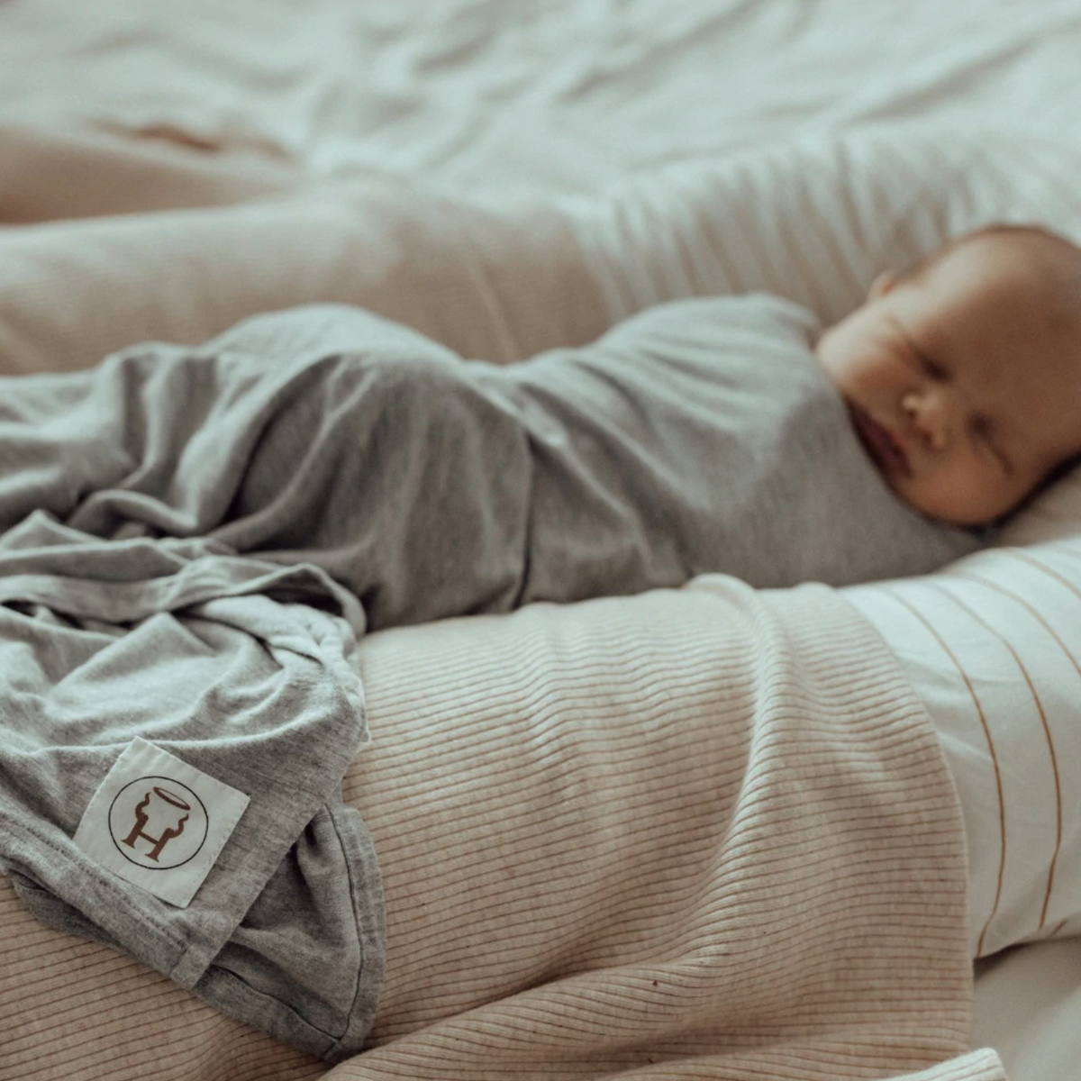 Bamboo Jersey Swaddle/Wrap Marle Grey Made on Earth