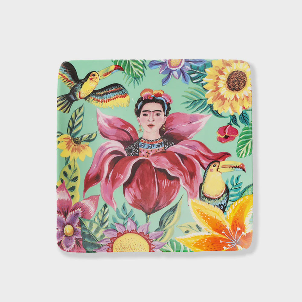 Square Trinket Tray - Viva La Vida Frida Flower