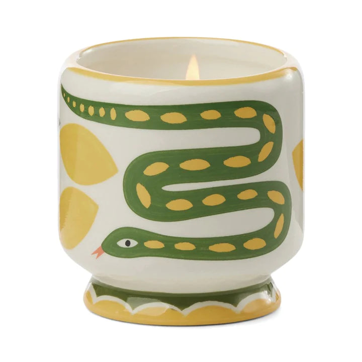 Adopo 8oz Ceramic Candle - Snake Wild Lemongrass