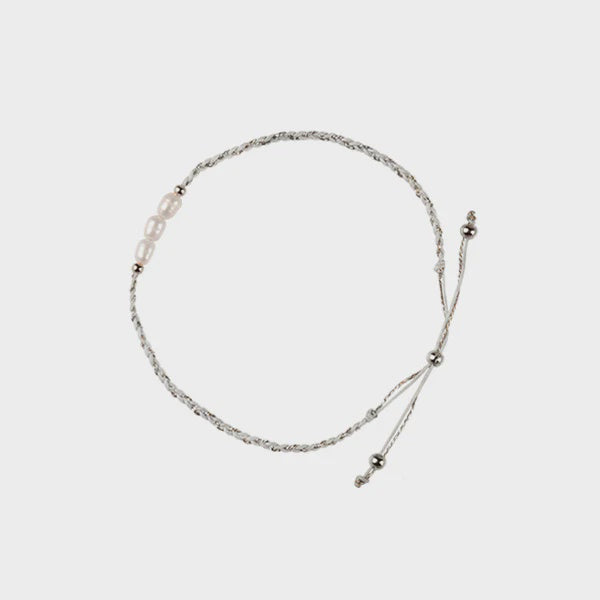 Coast String & Pearl Bracelet - Silver