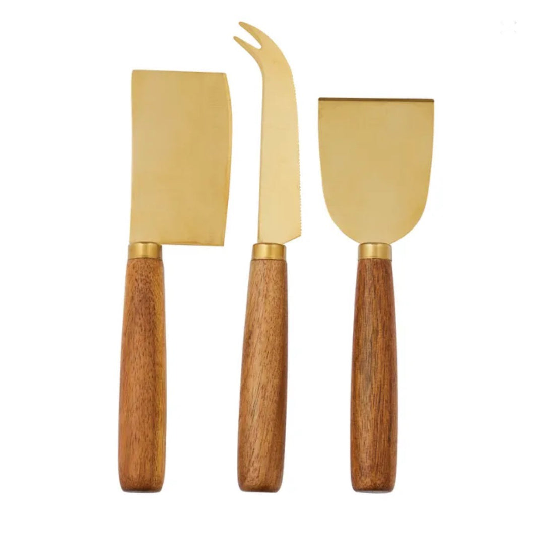 Barker S/3 Steel/Wood Cheese Knives 19cm