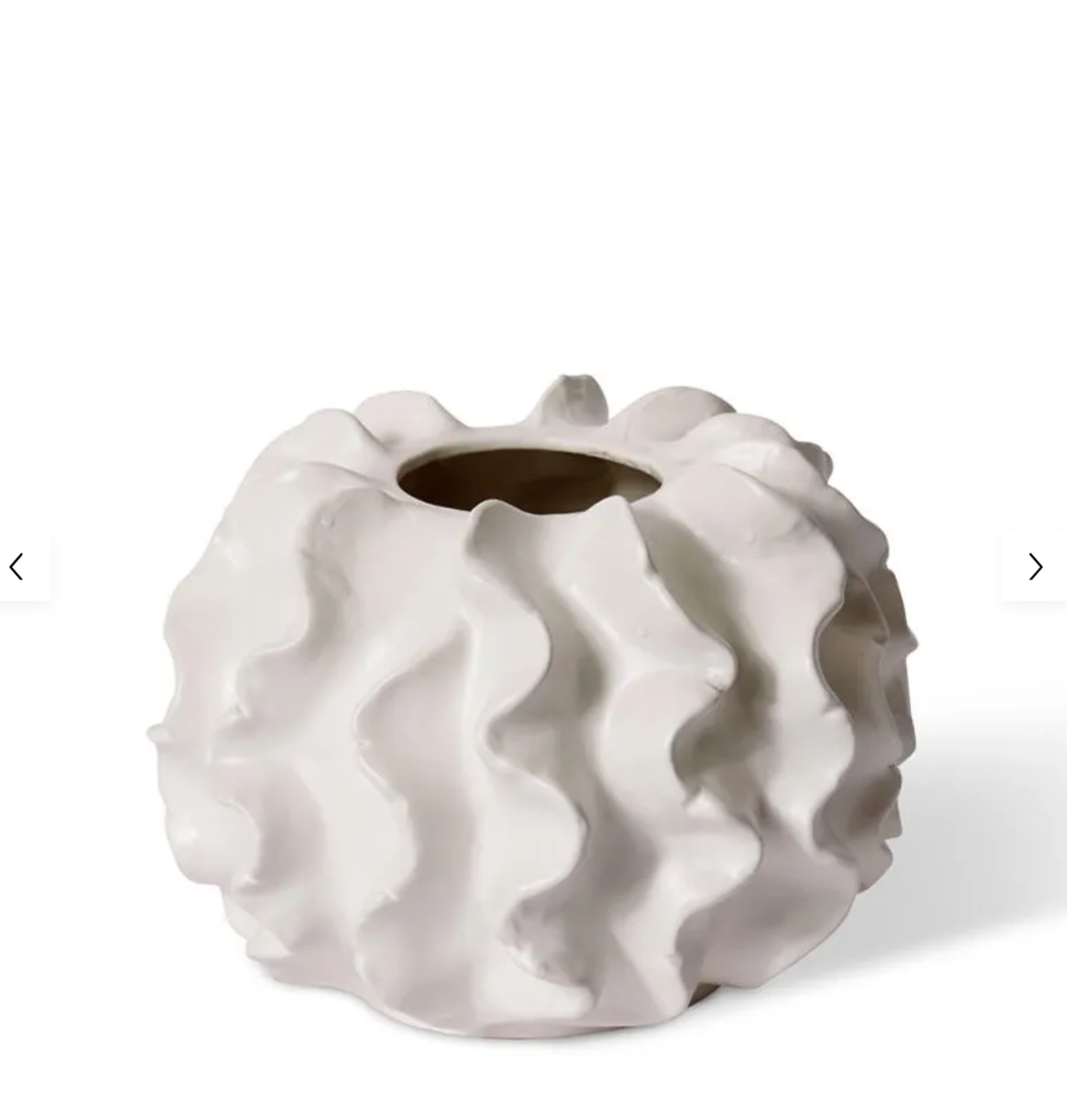Alvinia Round Vase White 29x29x21cm