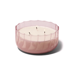 Ribbed Borosilicate Glass Candle 12oz - Desert Peach