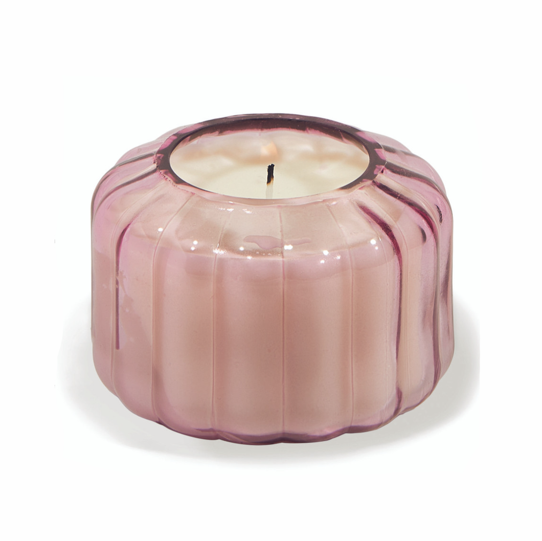 Ribbed Glass Candle 4.5oz - Desert Peach