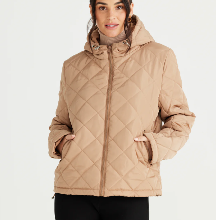 Katie Puffer Jacket S/M - Cashew