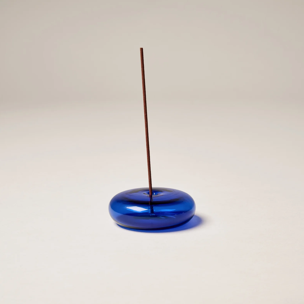 Glass Incense Holder - Cobalt