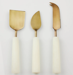 Resin Handle Cheese Set of 3 - Off White