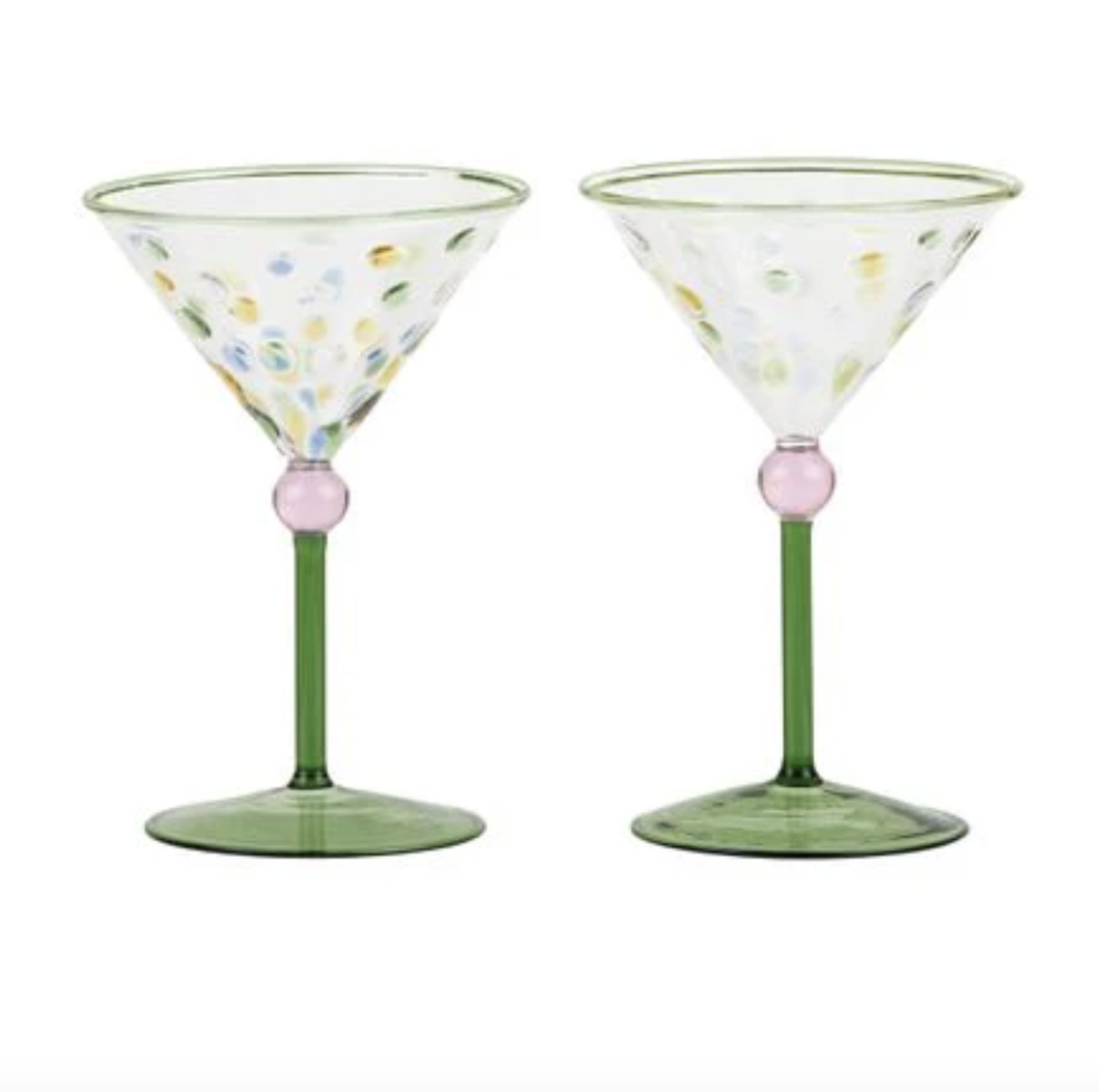 Lulu S/2 Cocktail Glass 11x16.5cm Green