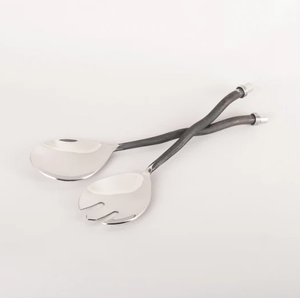 Burnished Ring Salad Servers