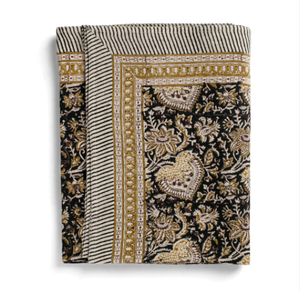 Linen Tablecloth - Oriental 150x350 Black