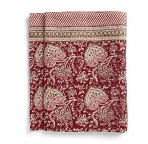 Linen Tablecloth - Oriental 150x350 Red