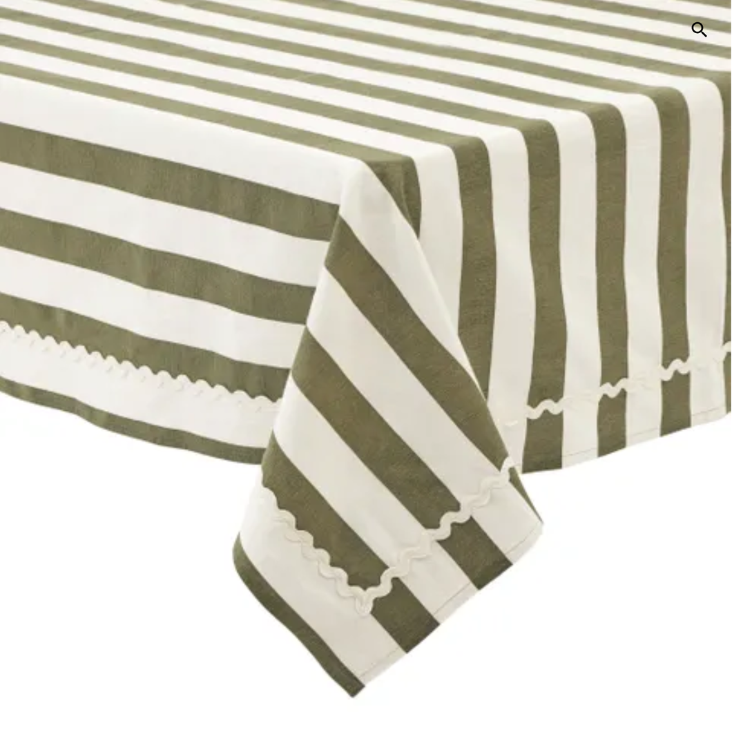Orla Cotton Tablecloth 150x250cm Olive/Ivory