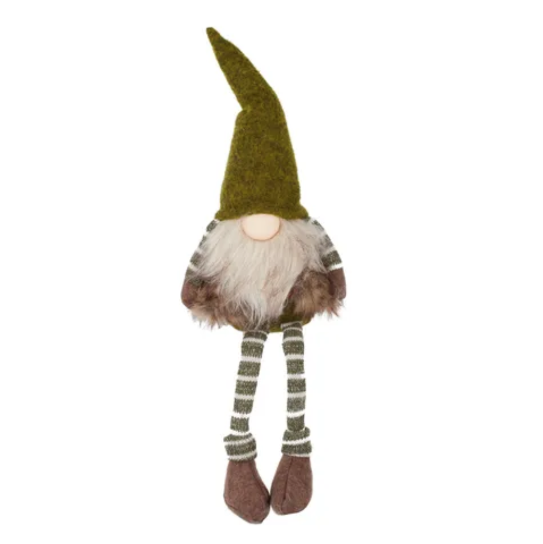 Gnome Stripe/Leg Fur 15x10x50cm Green