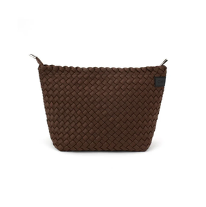 Woven Neoprene Cosmetic Pouch - Chocolate