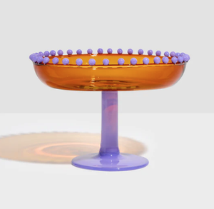 Fazeek Pearl Platter on Stand - Amber+Lilac