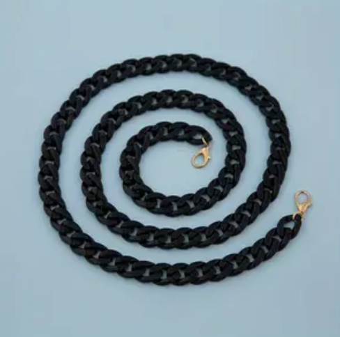 Acrylic Cross Body Phone Chain - Black