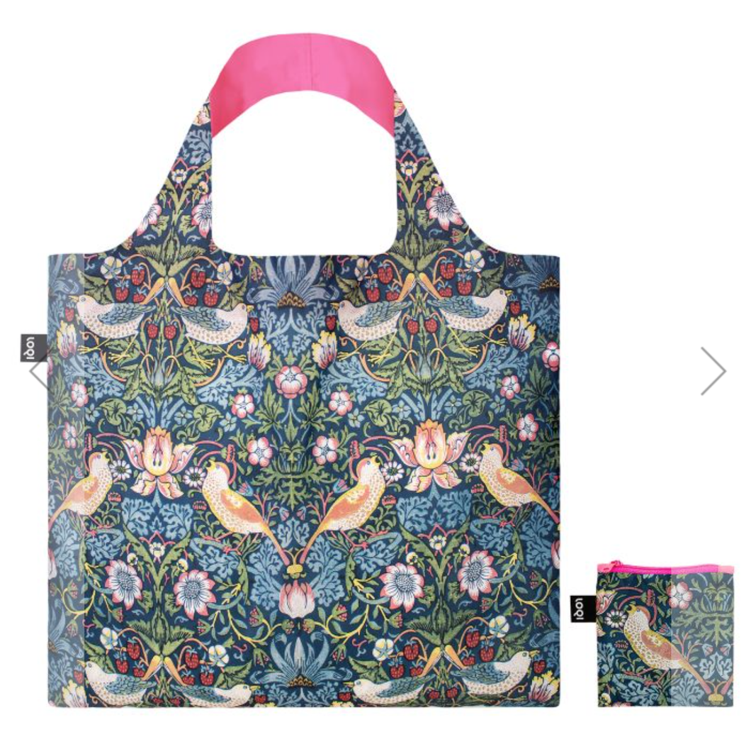 Loqi William Morris Strawberry Thief Neon Pink Bag
