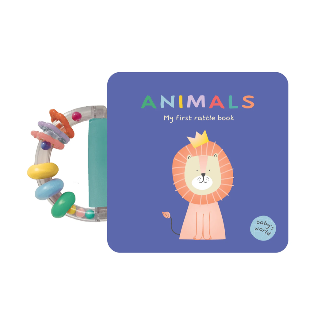 Baby's World - Rattle Handle Board Book - Animals