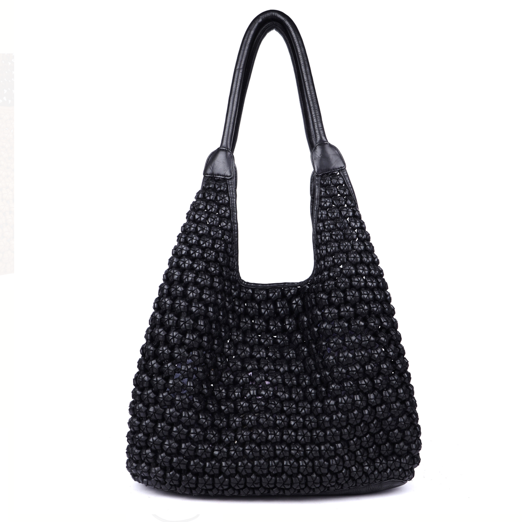 Clovelly Woven Leather Tote - Brown