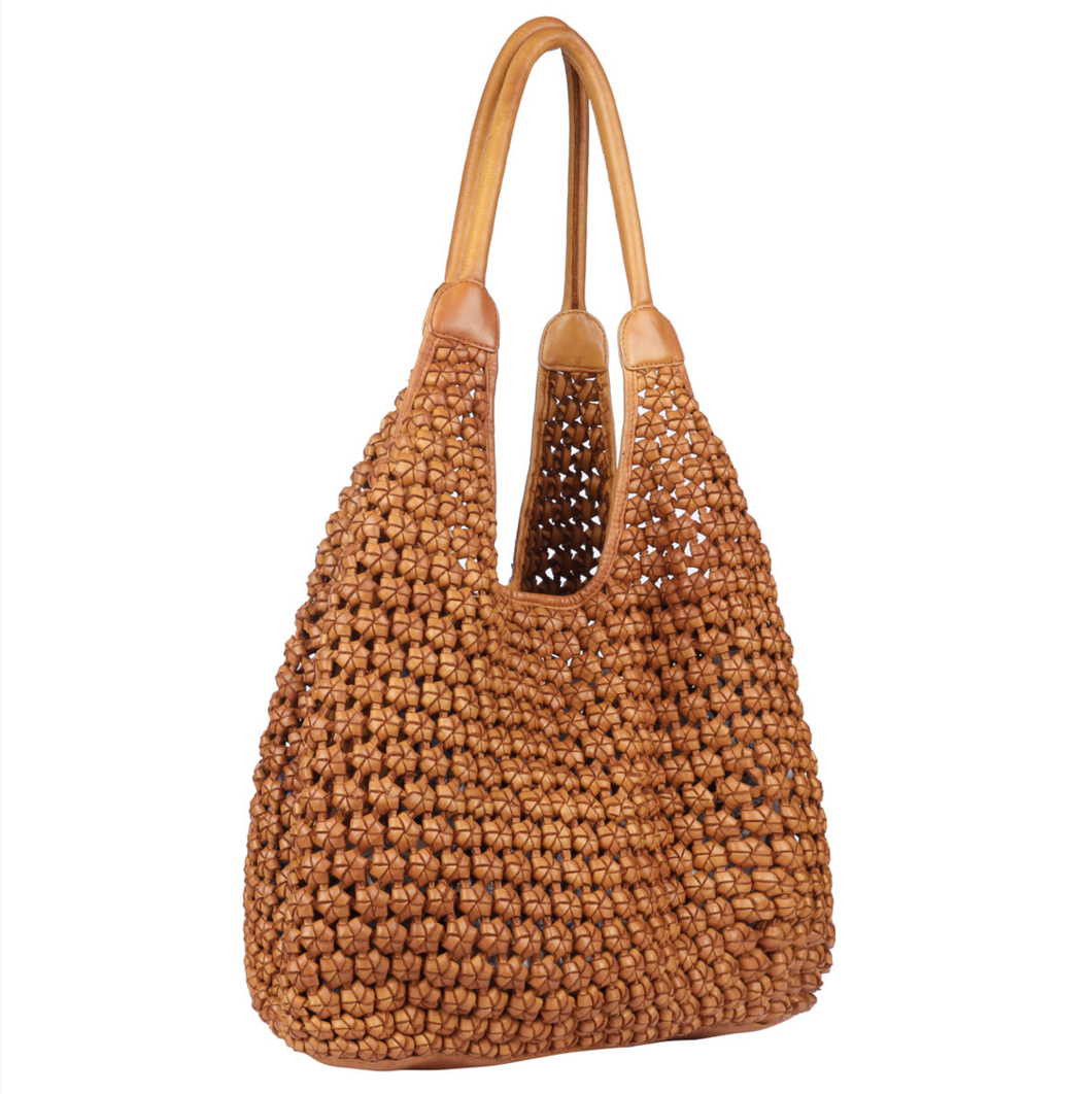 Clovelly Woven Leather Tote - Tan