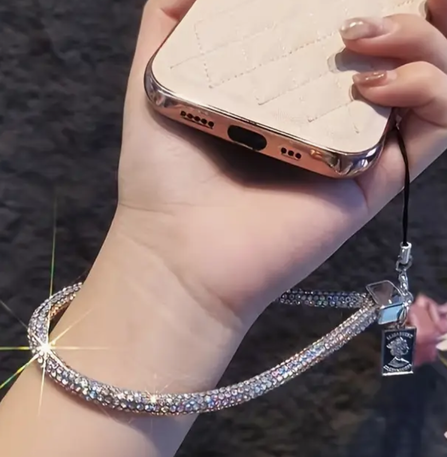 Rhinestone Phone Wrist Strap - Shimmer