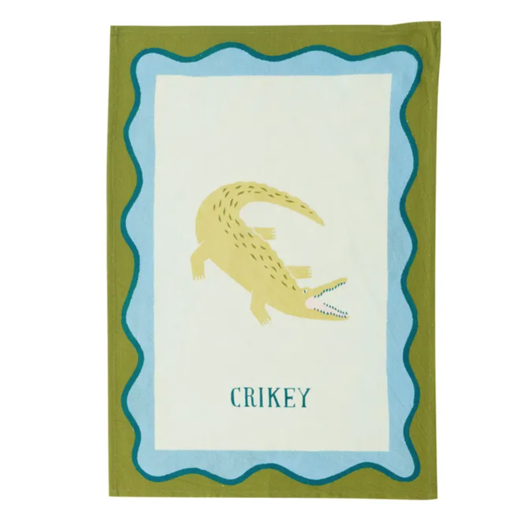 Crikey Cotton Tea Towel 50x70cm Green