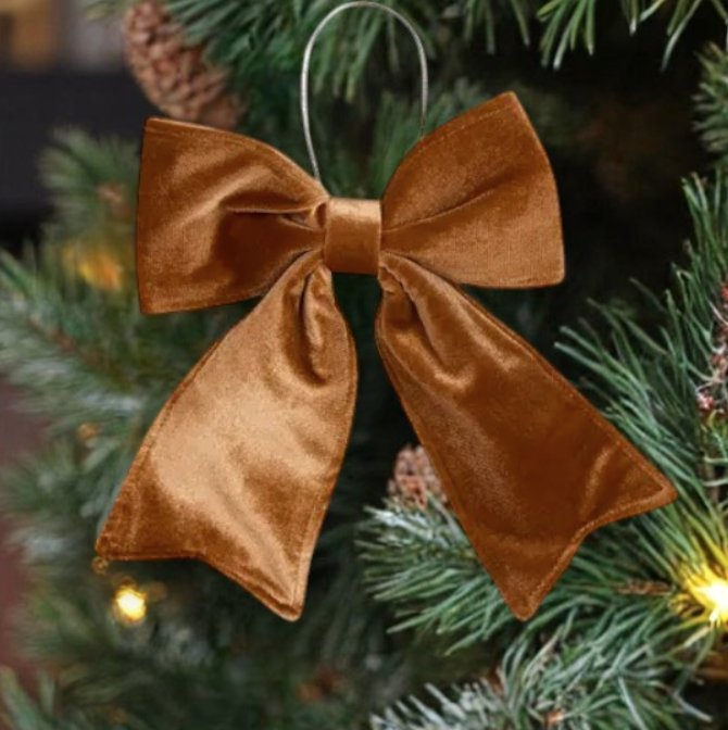Bow Tie Decoration Velvet 24x18cm Brown