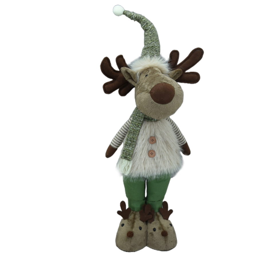 Standing Deer w/Scarf 79cm Bn/Grn