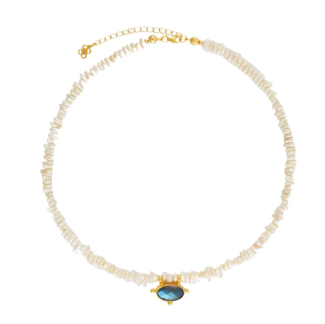 Sorel Pearl and Labradorite Beaded Necklace