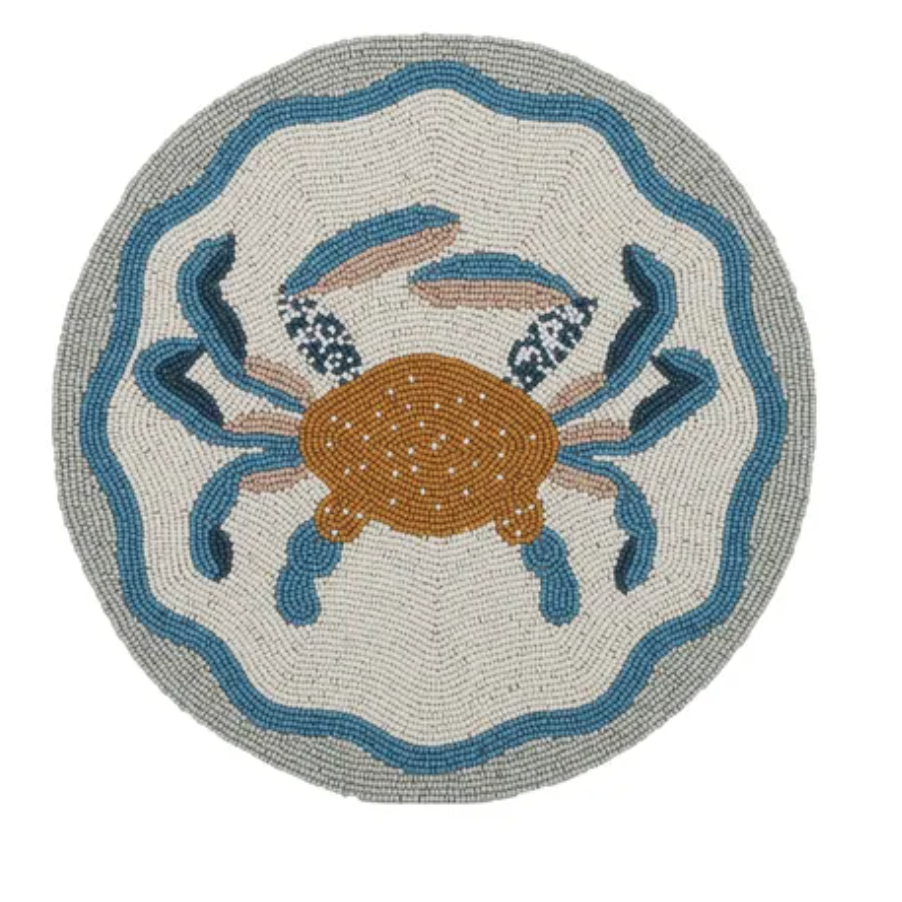 Morag Beaded Placemat 35cm BIue