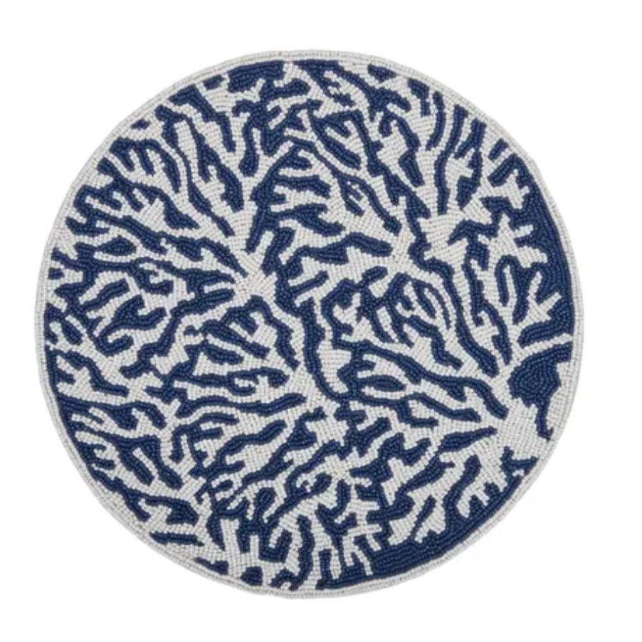 G'day Beaded Placemat 35cm Coral