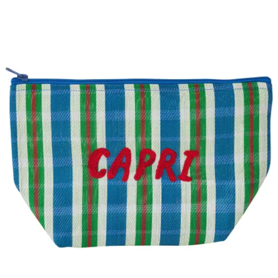 Capri Recycled Pouch 30x10x19cm BIue