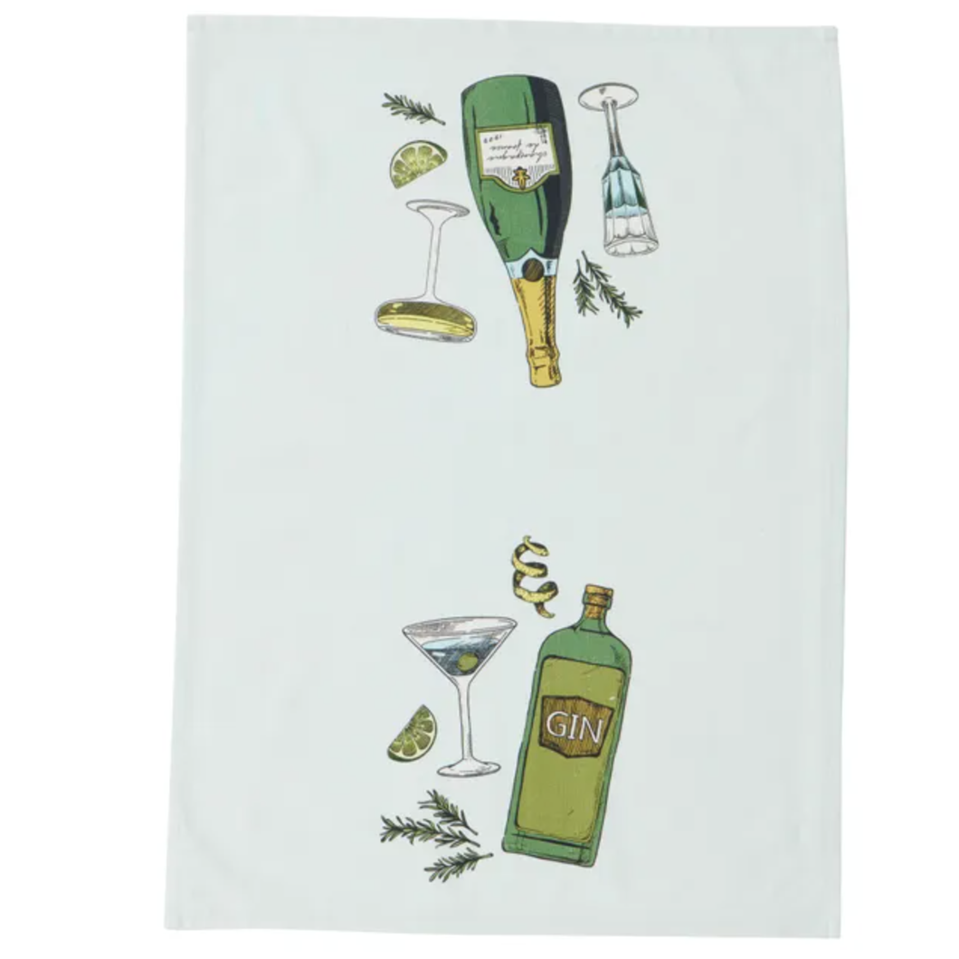 Gimlet Cotton Tea Towel 50x70cm Green