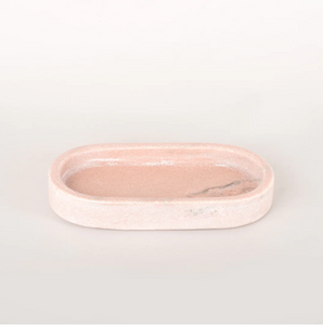 Oval Marble Tray 22x11cm - Pink