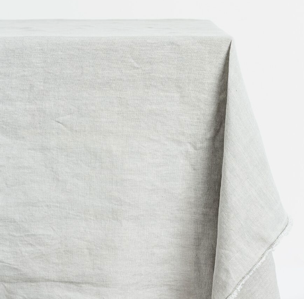 Bay Linen Tablecloth Light Grey - 150x250cm