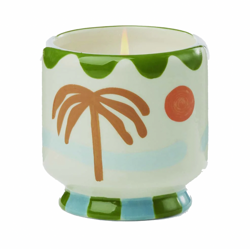 Adopo 8oz Ceramic Candle - Palm Tree Lush Palms