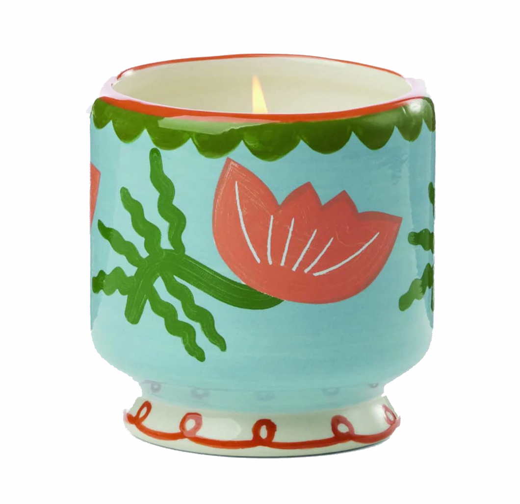 Adopo 8oz Ceramic Candle - Flower Cactus Flower