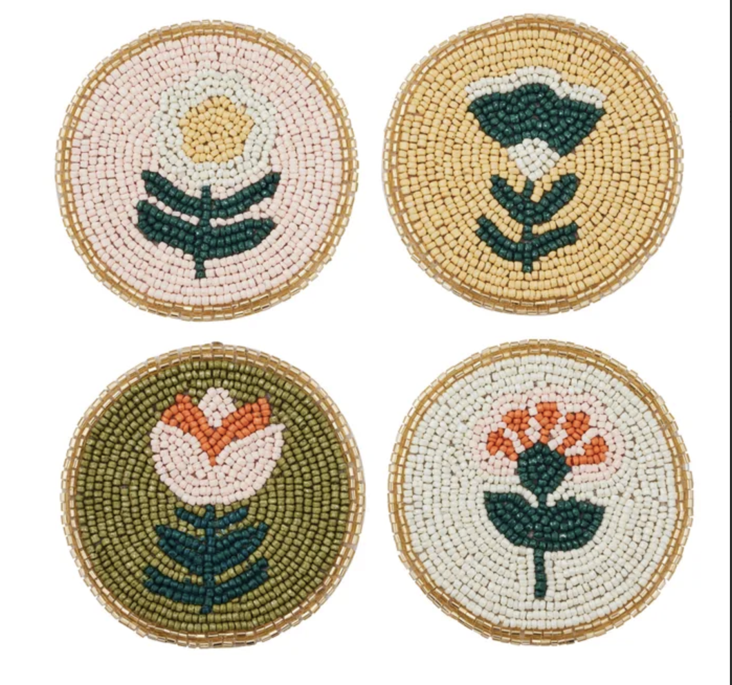 Freya S/4 Beaded Coasters 10cm Multi
