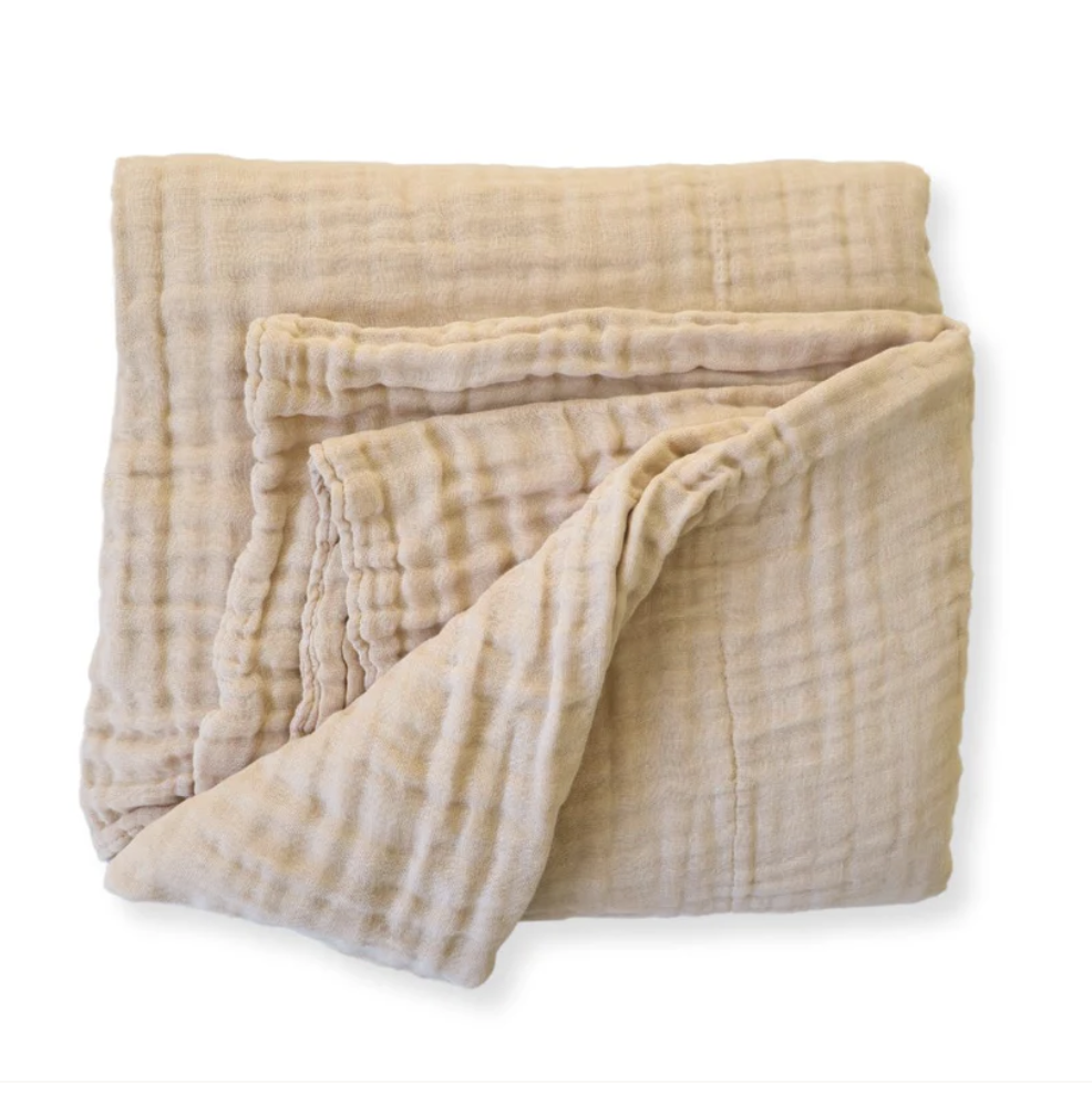 Undyed Organic Cotton Muslin Wrap | Brown