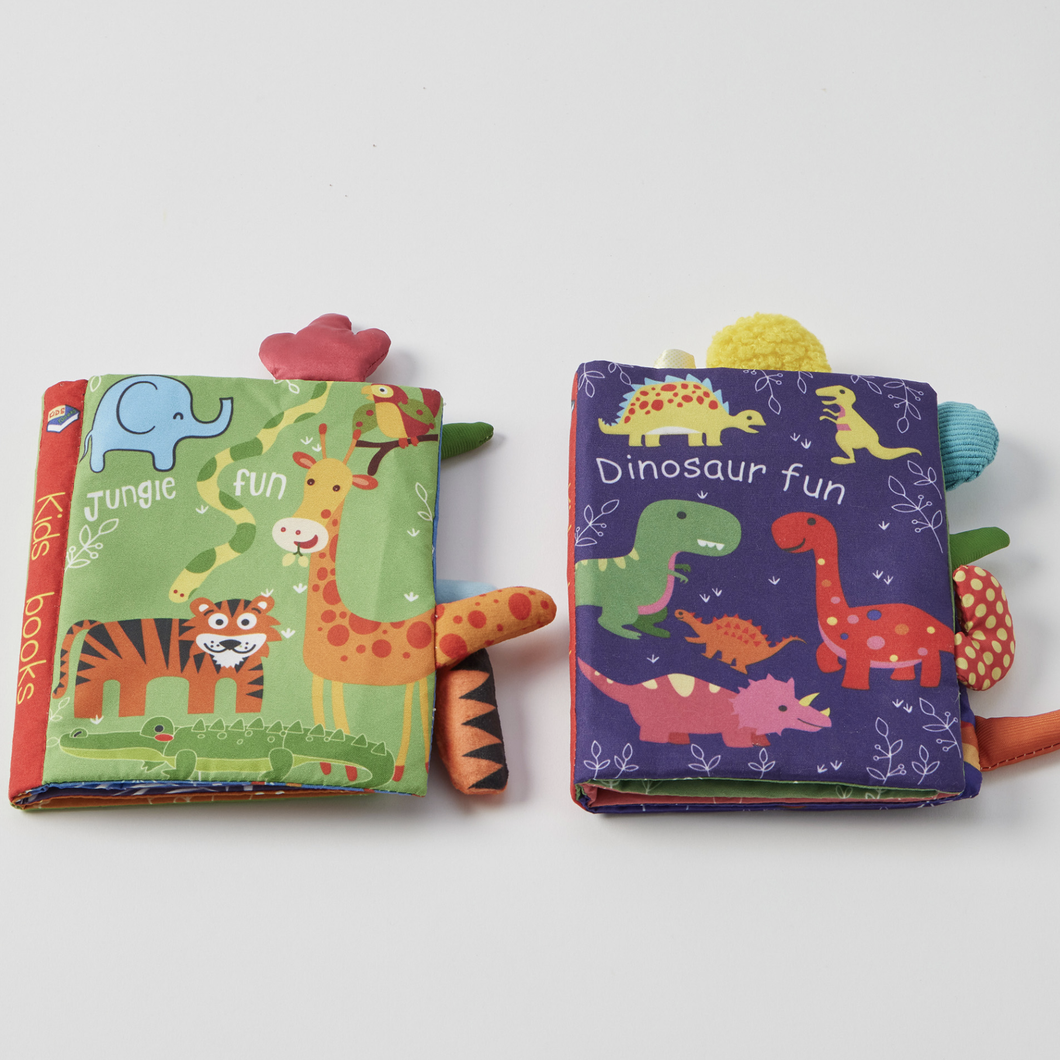 Jungle & Dino Fun Fabric Books Ass