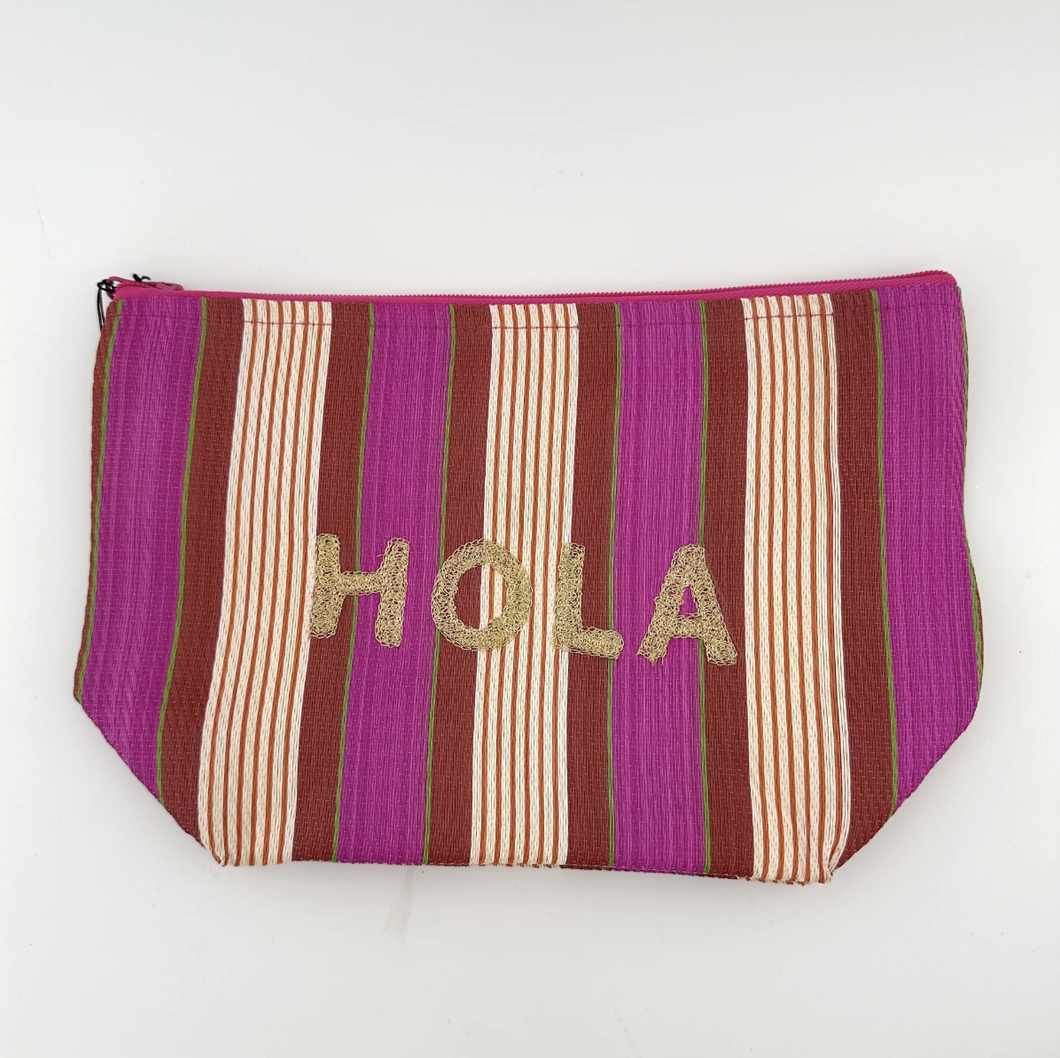 Hola Recycled Pouch 30x10x19cm Pink/Red