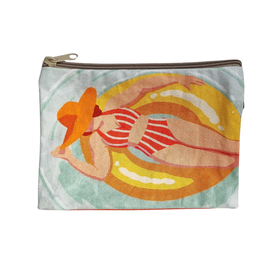 Small Canvas Pouch - Floating Bikini