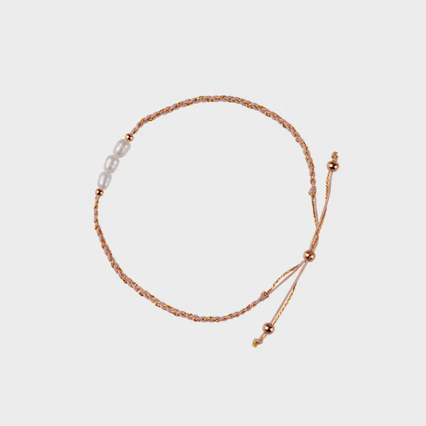Coast String & Pearl Bracelet - Rose Gold