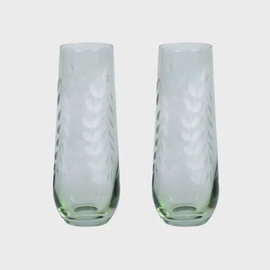 Indigo S/2 Flutes 4.5x16cm Green