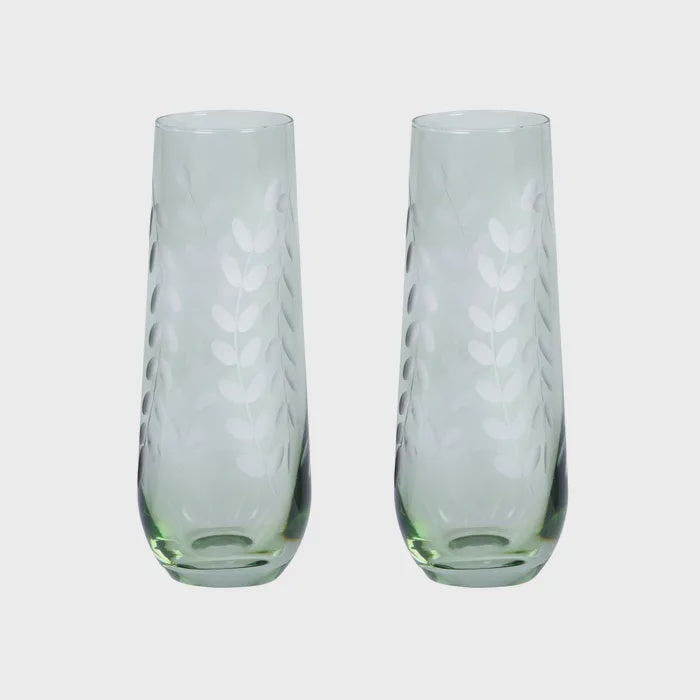 Indigo S/2 Flutes 4.5x16cm Green