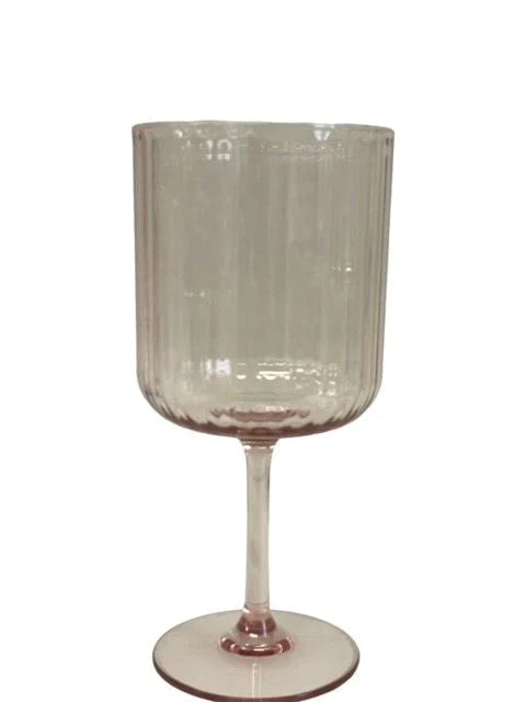 Ribbed Acrylic Wine Glass - Blush