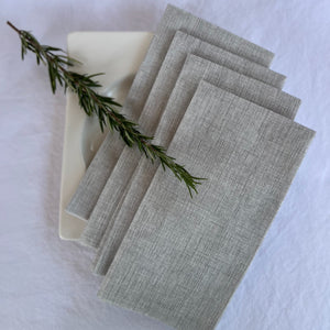 Linen Look Paper Napkins 40x40cm Pk50 - Light Grey