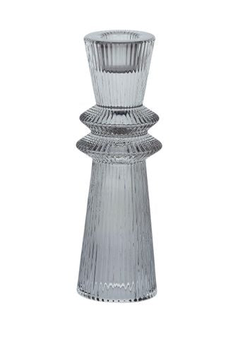 Dapper Glass Candle Holder 5x16cm - Grey