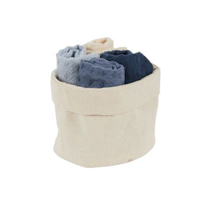 Waffle S/4 Cotton Cloths With Pouch - Blue